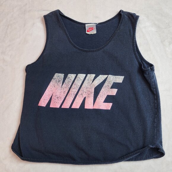 Vintage Silver Gray Tag Nike Cropped Tank Womens Medium - Picture 4 of 6